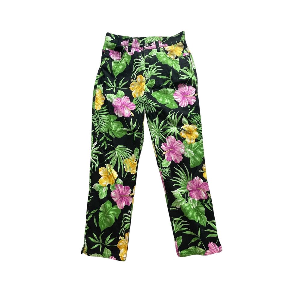 Ralph Lauren Women’s Size 4P Tropical Floral Pants Vibrant Resort Boho Chic EUC